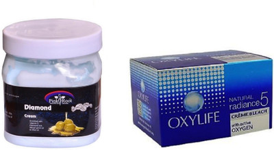

Pink Root Diamond Cream 500ml, Oxylife Crème Bleach Natural radiance5 27g(Set of 2)