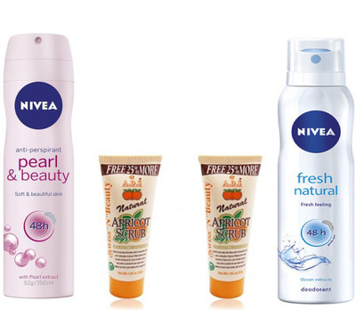 

Nivea Deodorant & Apricot Scrub(Set of 4)