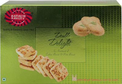 KARACHI BAKERY Double Delight Cashew and Pista Biscuit Assorted Biscuit(400 g)