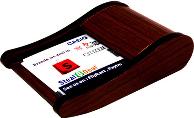 

Stealodeal 1 Compartments Wooden Card Stand(Brown)