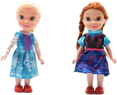 

Emob 2 Pretty Sisters Dolls with Beautiful Hairs and Moveable Body Parts for Kids(Multicolor)