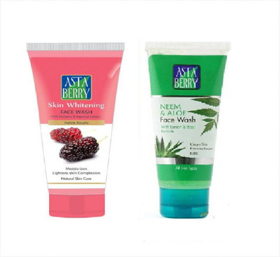 

Astaberry Skin Whitening Face wash 100ml + Neem & Aloe Face wash 100ml Face Wash(200 ml)