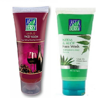 

Astaberry Wine Face wash 100ml + Neem & Aloe Face wash 100ml Face Wash(200 ml)