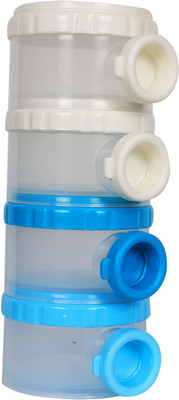 

Ole Baby 4 Chamber Formula Milk Powder Dispenser & Snacks Storage Container, Stackable, Portable and Convenient BPA Free - Food Grade Plastic(Blue)