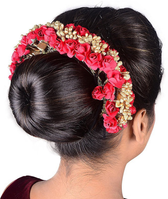

EKAN Hair Gajra Flower For Bridal Red Bun(Red)