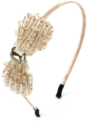

Fifi Jewels Beaded Bow Gold Hair Band(Gold)
