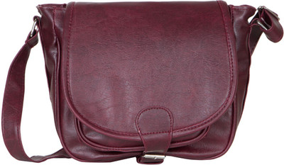 

CRAWLER Girls Casual Maroon Leatherette Sling Bag