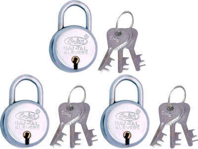 

ORKA LOCKS PACK OF THREE 30 MM PADLOCKS Lock(Silver)