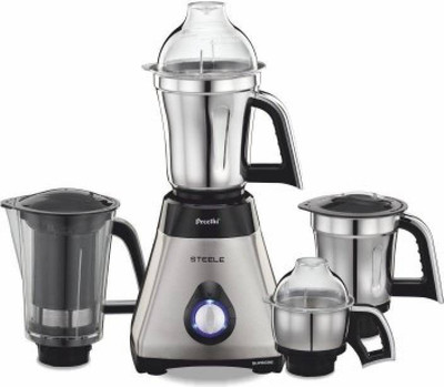 

Preethi Supreme Steel 750 W Mixer Grinder(Silver/Black, 4 Jars)