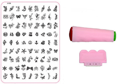 

Royalkart Nail Art Stamping Jumbo Image Plate D.I.Y. With Double-Sided Stamper & Scraper(XY08)(Multicolor)