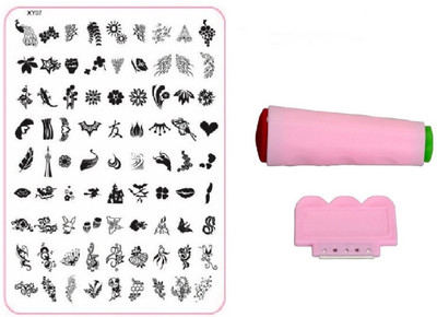 

Royalkart Nail Art Stamping Jumbo Image Plate D.I.Y. With Double-Sided Stamper & Scraper(XY07)(Multicolor)