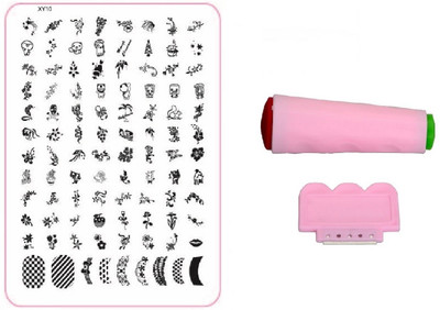 

Royalkart Nail Art Stamping Jumbo Image Plate D.I.Y. With Double-Sided Stamper & Scraper(XY10)(Multicolor)