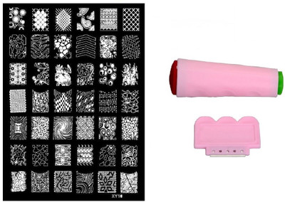 

Royalkart Nail Art Stamping Jumbo Image Plate D.I.Y. With Double-Sided Stamper & Scraper(XY16)(Multicolor)