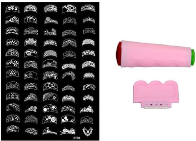 

Royalkart Nail Art Stamping Jumbo Image Plate D.I.Y. With Double-Sided Stamper & Scraper(XY20)(Multicolor)