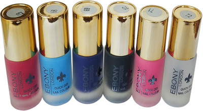 

Ebony Matte Nail Polish Quick Dry Multicolor Multicolor(Pack of 6)