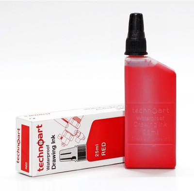 

Isomars Technoart Technical Drawing Pen Ink - Red Ink Bottle