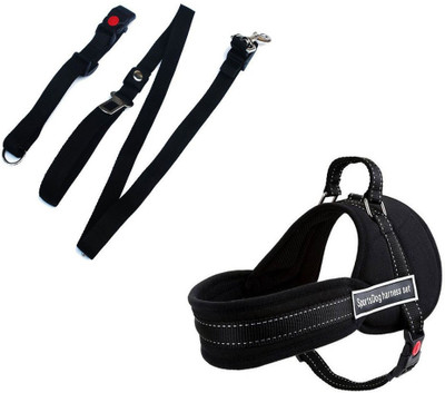

Zenon Sports Dog Harness Set With Multi-Function Dog Rope Dog Harness & Leash(, Black