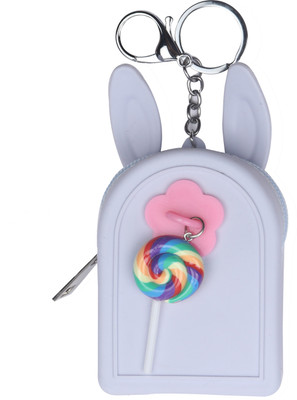 

Yellow Bee Mini Keychain Coin Purse with Lolipop Coin Purse(Purple)