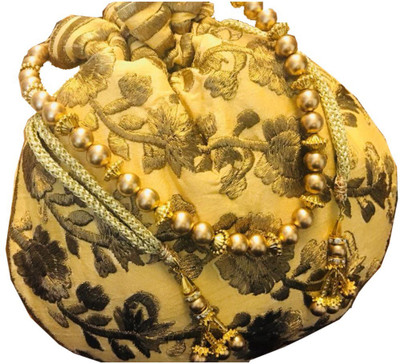 

Craftbazaar Raw Silk Designer Potlis Potli(Gold)