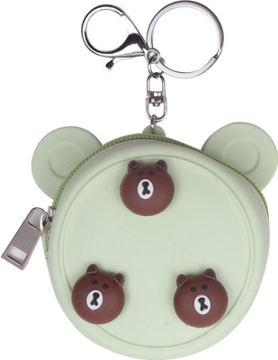 

Yellow Bee Mini Keychain Coin Purse with 3 Bears Coin Purse(Green)
