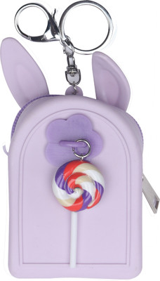 

Yellow Bee Mini Keychain Coin Purse with Lolipop Coin Purse(Purple)