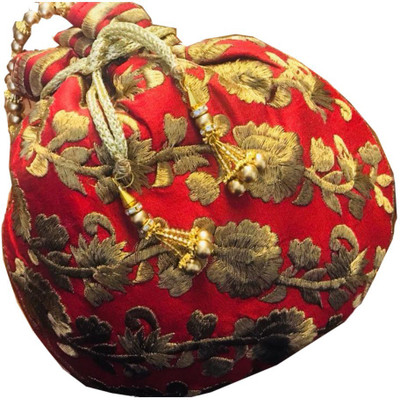 

Craftbazaar Raw Silk Designer Potlis Potli(Maroon)