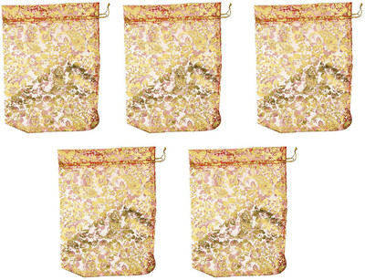 

SaiHarshini Girls and Women Potlis (Red and Gold, Pack of 5) Potli(Multicolor)