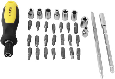 

Tuftul TUF1157 - 32 Pieces, Standard Screwdriver Set, Black;yellow