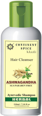 

Continent Spice Khadi Ashwagandha Herbal Shampoo/Cleanser (Sls & Paraben Free) - CS682005(210 ml)