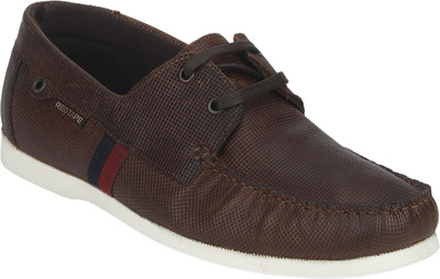 

Red Tape Leather Boat Shoes For Men(Brown, Bordo