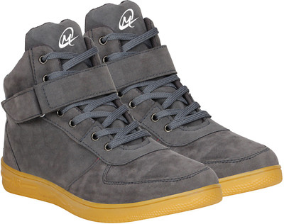 

MOU CASUAL LONG SUEDE BOOT High Tops For Men(Grey, Gold