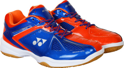 

Yonex B SHOES SHB 35 WIDE Badminton Shoes For Men(Blue, Orange, Blue bright red