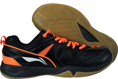

Li-Ning Alpha Non-Marking Badminton Shoes For Men(Black, Black/orange