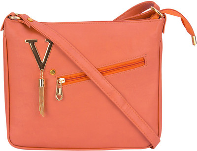 

TR Fashion Girls Orange Leatherette Sling Bag