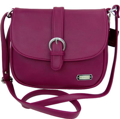 

Sileriya Bags Women Purple PU, Linen Sling Bag