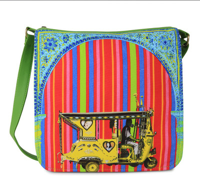 

Fatfatiya Women Multicolor Canvas, Leatherette Sling Bag