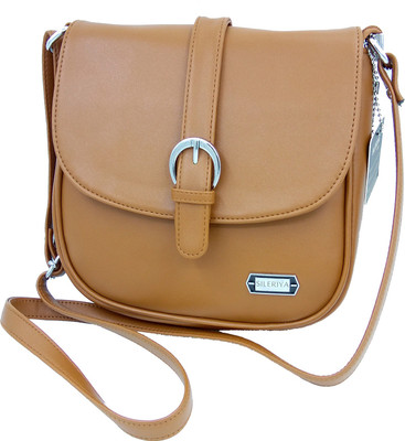 

Sileriya Bags Women Tan PU, Linen Sling Bag