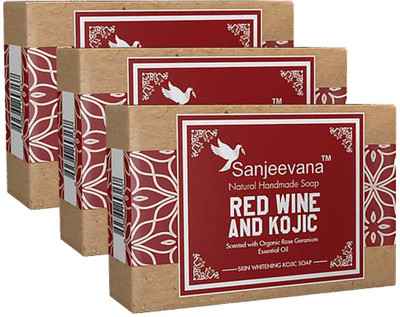 

Sanjeevana Luxury Handmade Red Wine and Kojic Soap(345 g, Pack of 3)