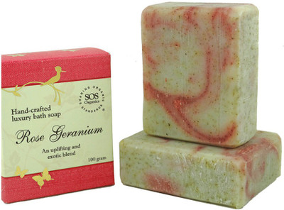 

SOS Organics Rose Geranium Essential Oil Soap (Pack of 3)(300 g, Pack of 3)