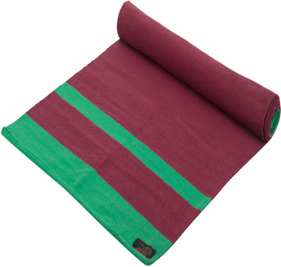 

NETTIE 100% Cotton 100% Indian Yoga Mat (Carry Bag included, Size - 72 X 180 cm) - BIG Size Green 4 mm Yoga Mat, Maroon & leaf green