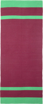 

NETTIE 100% Cotton 100% Indian Yoga Mat (Carry Bag included, Size - 86 X 180 cm) - BIG Size Green 4 mm Yoga Mat, Maroon