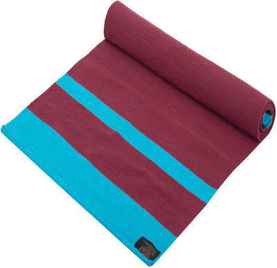 

NETTIE 100% Cotton 100% Indian Yoga Mat (Carry Bag included, Size - 72 X 180 cm) - BIG Size Blue 4 mm Yoga Mat, Maroon & water blue