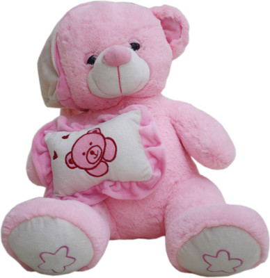 

Amardeep Cute Sleepy Teddy With Pillow - 40 cm(Pink)