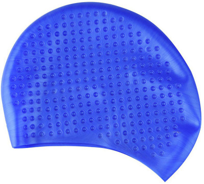 

HAWKISH PREMIUM QUALITY BUBBLE SILICON SWIMMING CAP FOR HAIR PROTECTION TO SWIM COLOR IS BLUE Swimming Cap(Blue, Pack of 1)