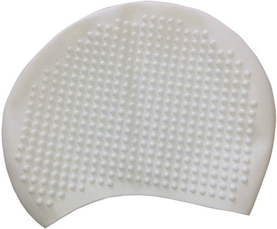 

HAWKISH PREMIUM QUALITY BUBBLE SILICON SWIMMING CAP FOR HAIR PROTECTION TO SWIM COLOR IS WHITE Swimming Cap(White, Pack of 1)