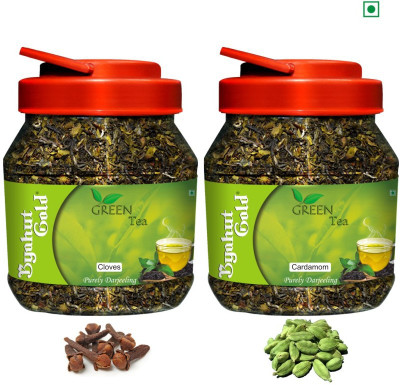 Byahut Gold Cloves and Cardamom Flavoured Green Tea Combo Cloves, Cardamom Tea Plastic Bottle(400 g)
