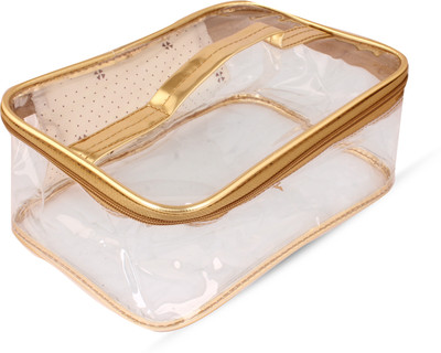 

LadyBugBag Shiny Transparent Golden Cosmetic Pouch Travel Organizer-LBB10335(Gold)
