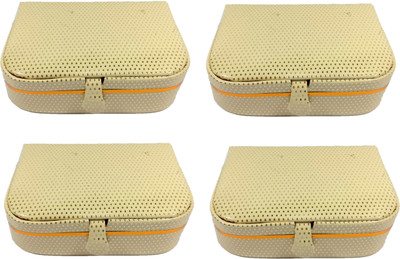

Addyz Pack of 4 Pieces women men Full Dot Designe ring box Travel Storage case Jewellery Vanity Box(Gold)