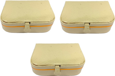 

Addyz Pack of 3 Pieces women men Full Dot Designe ring box Travel Storage case Jewellery Vanity Box(Gold)