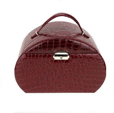 

ZEVORA Leather Look Cosmetic Organizer Makeup Storage (Red) 1 Vanity Box(Red)